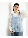 【SALE/33%OFF】ジャカードデニムビスチェ【洗濯機OK】 THE SHOP TK ザ ショップ ティーケー トップス ベスト・ジレ ブルー ネイビー【R...