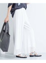 【SALE/10%OFF】【洗える/セットアップ可能】ラッセルワイドパンツ INDIVI インディヴィ パンツ その他のパンツ ホワイト ブラック【RBA_E】...