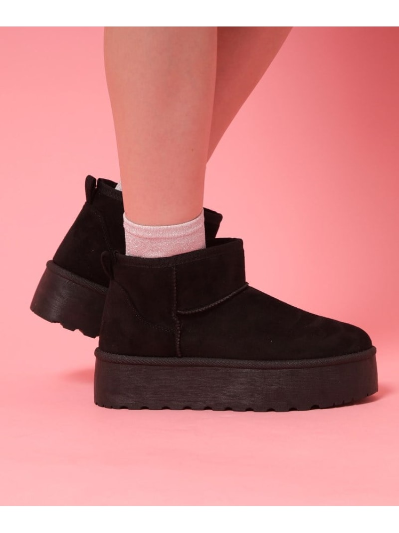 厚底プレーンフェイクムートン csT&P エスペランサ シューズ・靴 ブーツ ブラウン ブラック【送料無料】[Rakuten Fashion]