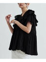 【SALE/33%OFF】フリルレイヤードコットンブラウス GALLEST インディヴィ トップス シャツ・ブラウス オレンジ ブラック【RBA_E】【送料無料...