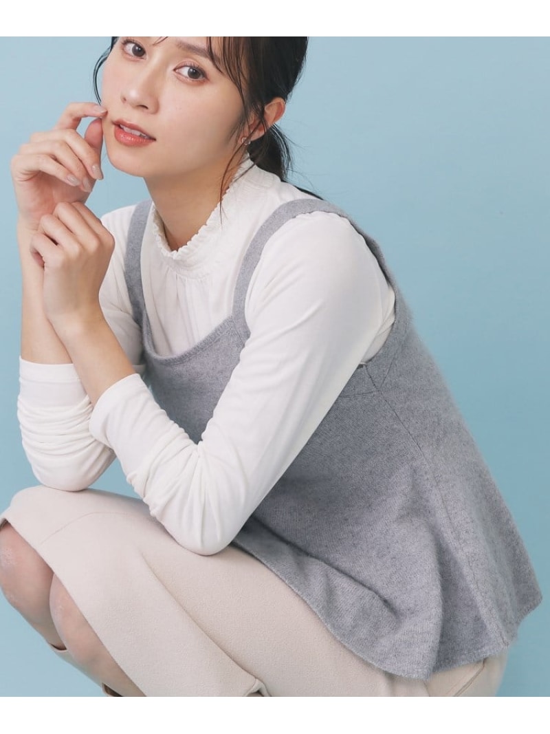 ペプラムニットキャミソール/アンサンブル対応【洗える】 index インデックス トップス アンサンブル ..