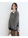 【SALE/50%OFF】【洗える/映え】ツイーディーVネックニット INDIVI インディヴィ トップス ニット ブラウン ブラック【RBA_E】【送料無料】...