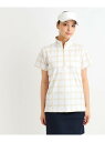 【SALE/50%OFF】【ADBT】チェックデザイン 半袖ハーフジッププルオーバー adabat アダバット トップス カットソー・Tシャツ ホワイト ベージ...