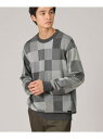 【SALE/50%OFF】チェック柄 プルオーバー ニット TAKEO KIKUCHI タケオキクチ トップス ニット グレー ブラウン ネイビー【RBA_E】...