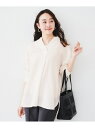 【SALE/50%OFF】【体型カバー/オンオフ使える】梳毛調ボイルシャツ UNTITLED アンタイトル トップス シャツ・ブラウス グレー ホワイト【RBA...