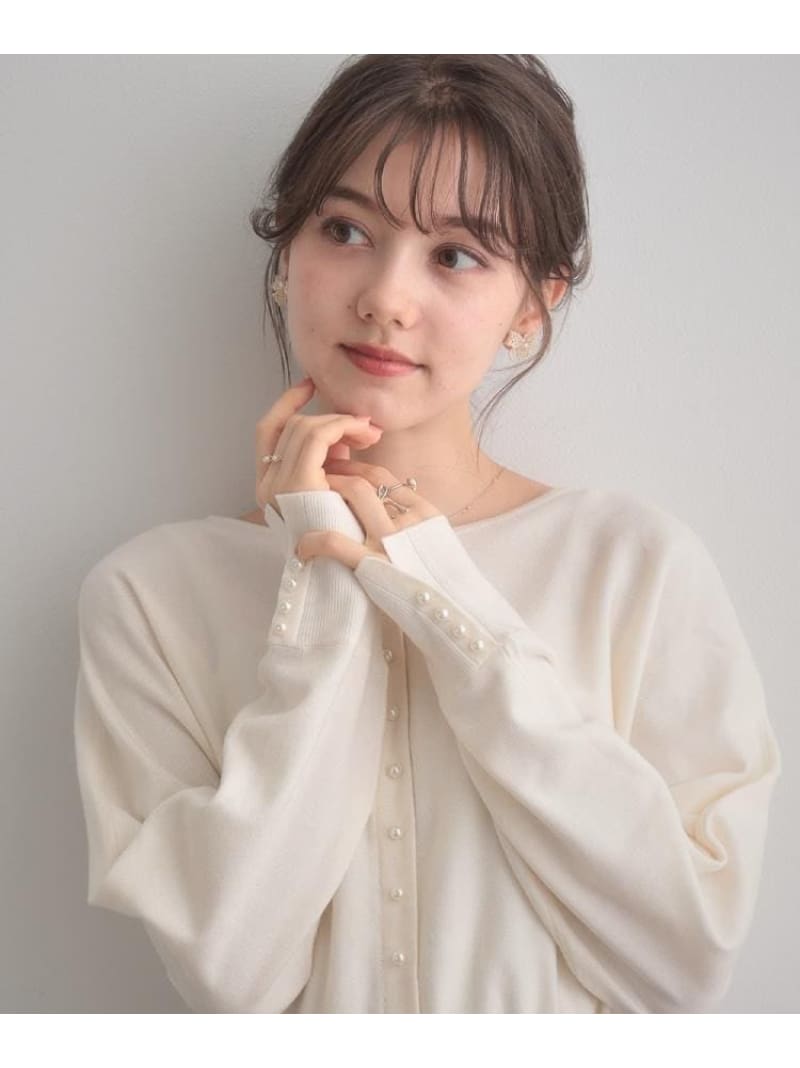 バックパール調ドルマンニット Couture Brooch クチュールブローチ トップス ニット ブラック ホワイト ブラウン レッド【送料無料】[Rakuten Fashion]のサムネイル