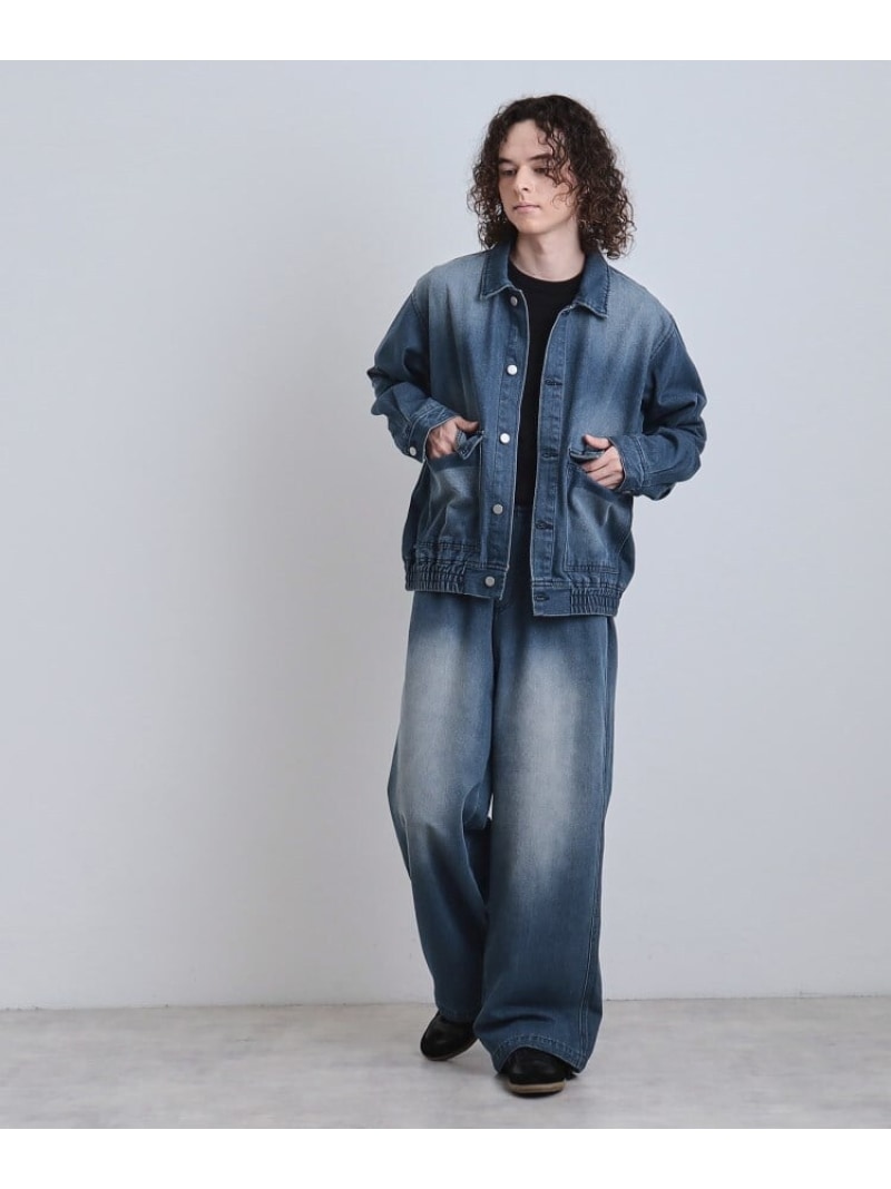 【SALE／20%OFF】【上下2点セット】デニムブルゾン+ワイドデニムパンツ tk.TAKEO KIKUCHI ティーケータケオキクチ スーツ・フォーマル セットアップスーツ グレー ブルー ブラック【RBA_E】【送料無料】[Rakuten Fashion]