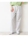 【SALE/50%OFF】【洗える・ウエストゴム】ストライプリラックスパンツ Dessin デッサン パンツ その他のパンツ グレー ブルー ネイビー ホワイト...