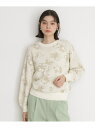 【SALE/20%OFF】花柄ジャカードニット【洗濯機OK】 THE SHOP TK ザ ショップ ティーケー トップス ニット ホワイト イエロー【RBA_E...