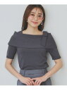 【SALE/40%OFF】アシメリボンオフショルニット【洗濯機洗い可】 index インデックス トップス ニット グレー ピンク【RBA_E】[Rakuten...