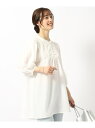 【SALE/30%OFF】ふわっと体型カバー 七分袖 チュニック丈ブラウス SHOO・LA・RUE シューラルー トップス シャツ・ブラウス グリーン ベージュ...