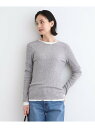 【SALE/50%OFF】【洗える/ウール混/シアーラメ】ラウンドネックニット INDIVI インディヴィ トップス ニット グレー ベージュ【RBA_E】【送...