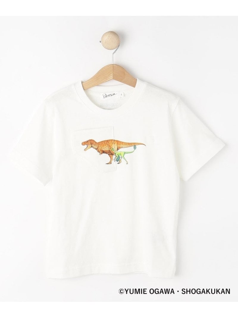 【SALE／60%OFF】【小学館の図鑑NEO コラボ】恐竜Tシャツ Dessin デッサン トップス カットソー・Tシャツ グレー ホワイト【RBA_E】[Rakuten Fashion]