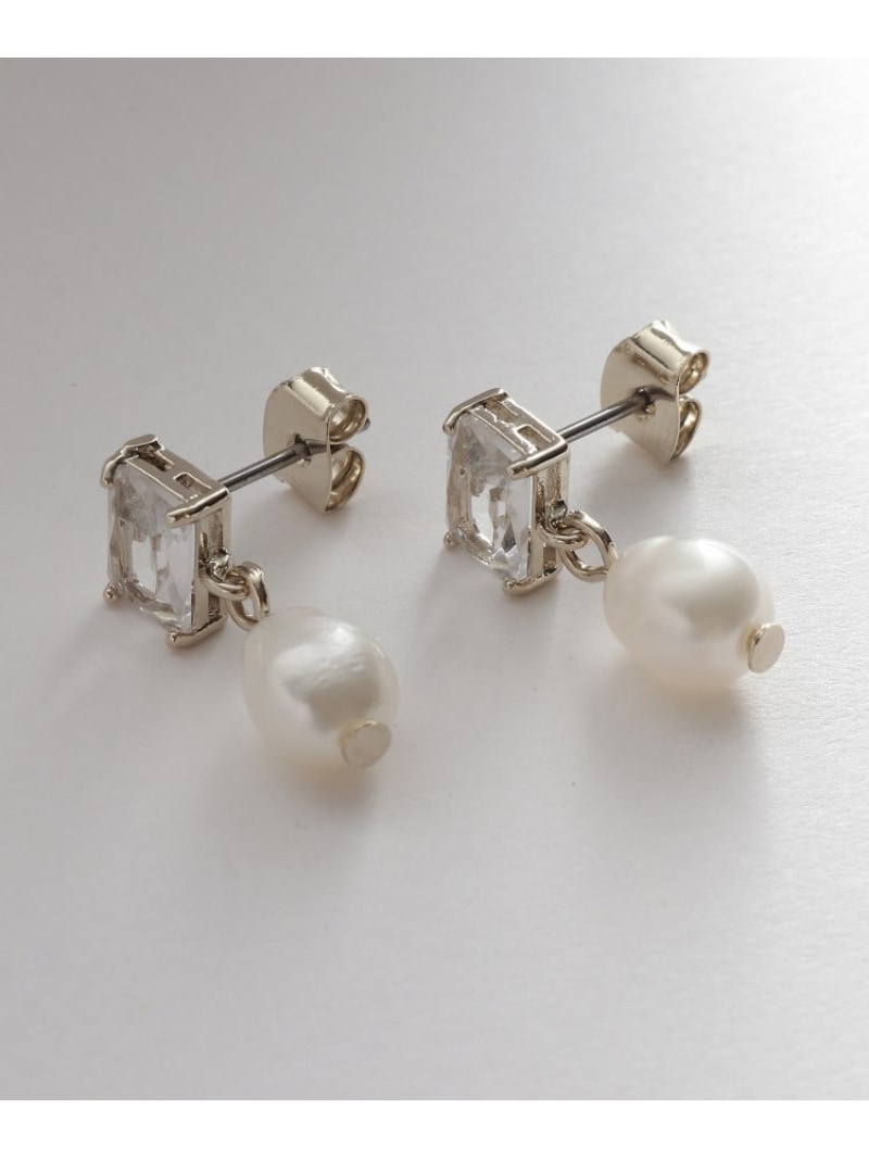 【Nerine】ビジュ-*淡水パールピアス THE SHOP TK ザ ショップ ティーケー アクセサリー・腕時計 ピアス ホワイト グレー[Rakuten Fashion]