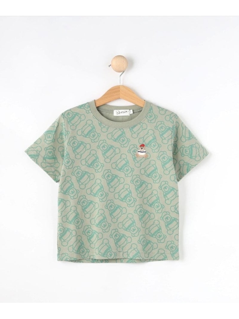 【SALE／50%OFF】【洗える・リンクコーデ】Deddy刺繍入り オーガニックコットンTシャツ Dessin デッサ..