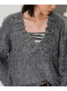 【SALE/50%OFF】【WEB限定】Vネックシャギーニット GALLEST インディヴィ トップス ニット グレー ブルー ピンク【RBA_E】【送料無料】...