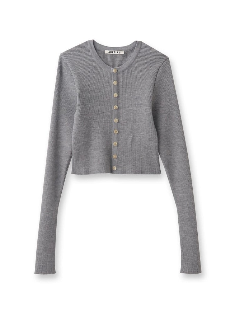 【SALE／30%OFF】AURALEE(オーラリー)SUPER FINE WOOL HIGH GAUGE RIB KNIT SHORT CARDIGAN DRESSTERIOR ドレステリア トップス カーディガン ベージュ【RBA_E】【送料無料】[Rakuten Fashion]のサムネイル