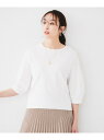 【SALE/50%OFF】【袖コンシャス/着映え/六分袖】ランタンスリーブニット UNTITLED アンタイトル トップス ニット パープル ホワイト グリーン...