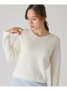 【SALE/50%OFF】【洗える/日本製】畦編みニットトップス COUP DE CHANCE クード シャンス トップス ニット ネイビー ホワイト ピンク ...