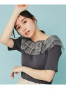 【SALE/30%OFF】シアーラメフリルニット【洗濯機洗い可】 index インデックス トップス ニット グレー グリーン ブラウン ピンク【RBA_E】[...