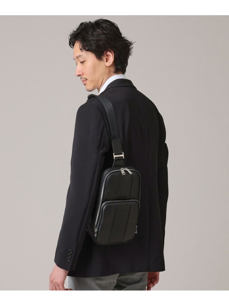 【SALE／20%OFF】ラインブロッキング レザーワンショルダー TAKEO KIKUCHI タケオキクチ バッグ ショルダーバッグ ブラック グリーン【RBA_E】【送料無料】[Rakuten Fashion]