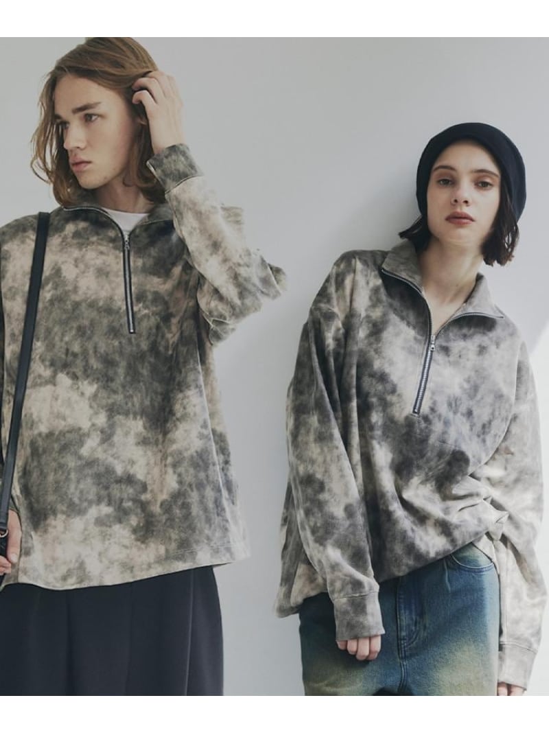 ヴィンテージライクプリント ハーフジッププルオーバー tk.TAKEO KIKUCHI ティーケータケオキクチ トップス カットソー・Tシャツ グレー ブラック ブラウン ホワイト【送料無料】[Rakuten Fashion]のサムネイル