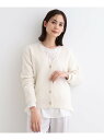 【SALE/50%OFF】【フォックス混】ヘアリーゆるニットカーディガン INDIVI インディヴィ トップス カーディガン ベージュ ネイビー【RBA_E】【...