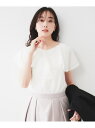 【きれいめ/洗える/フリル】ラッフルシアーブラウス UNTITLED アンタイトル トップス シャツ・ブラウス ブラック ブルー ホワイト グレー【送料無料】[...