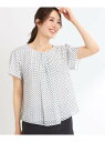 【SALE/20%OFF】【夏SALE/マシンウォッシュ可/セットアップ可】ギャザータックプリントブラウス Reflect リフレクト トップス シャツ・ブラウ...