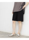 【SALE/30%OFF】【リネン混】大人タックハーフパンツ/洗える THE SHOP TK ザ ショップ ティーケー パンツ その他のパンツ ブラック ベージ...