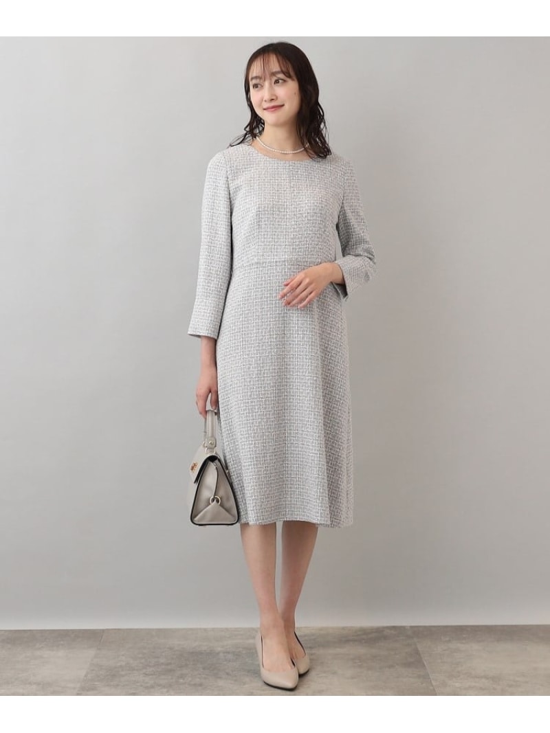 【SALE／55%OFF】クリスティーツィード ワンピース UNTITLED アンタイトル ワンピース・ドレス その他のワンピース・ドレス グレー ネイビー【RBA_E】【送料無料】[Rakuten Fashion]