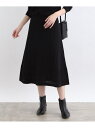 【SALE/76%OFF】【洗える/裾シアー】スクエアシアーニットスカート INDIVI インディヴィ スカート その他のスカート ブラック ベージュ ブルー【...