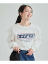 【SALE/20%OFF】フリル付きプリントロンT SHOO・LA・RUE シューラルー トップス カットソー・Tシャツ ホワイト グレー【RBA_E】[Rak...