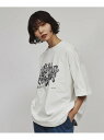 メタルプリントTシャツ tk.TAKEO KIKUCHI ティーケータケオキクチ トップス カットソー・Tシャツ ホワイト ブラック【送料無料】[Rakuten Fashion]
