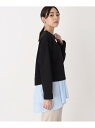 【SALE／44 OFF】【2点SET】ダンボールレイヤードプルオーバー/洗濯機洗い可 THE SHOP TK ザ ショップ ティーケー トップス アンサンブル ブラック ブラウン【RBA_E】 Rakuten Fashion