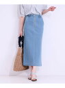 【SALE/20%OFF】【ひんやり/S-LL】デニムジップナロースカート SHOO・LA・RUE シューラルー スカート その他のスカート ブルー ネイビー【...