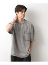 ライトデニム半袖Tシャツ【洗濯機OK】 THE SHOP TK ザ ショップ ティーケー トップス カットソー・Tシャツ グレー ブルー【送料無料】[Rakut...