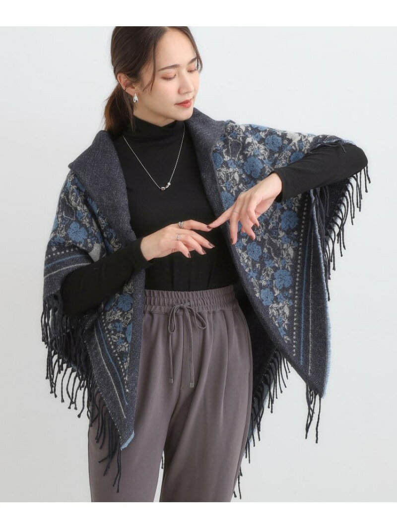 【リバーシブル】心もほっこり アニマル柄ポンチョ SHOO・LA・RUE シューラルー ジャケット・アウター ポンチョ ワインレッド ネイビー グレー【送料無料】[Rakuten Fashion]