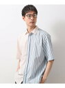 【SALE/20%OFF】ブロードパネルストライプ半袖シャツ 洗濯機OK/サスティナブル素材 THE SHOP TK ザ ショップ ティーケー トップス シャツ...