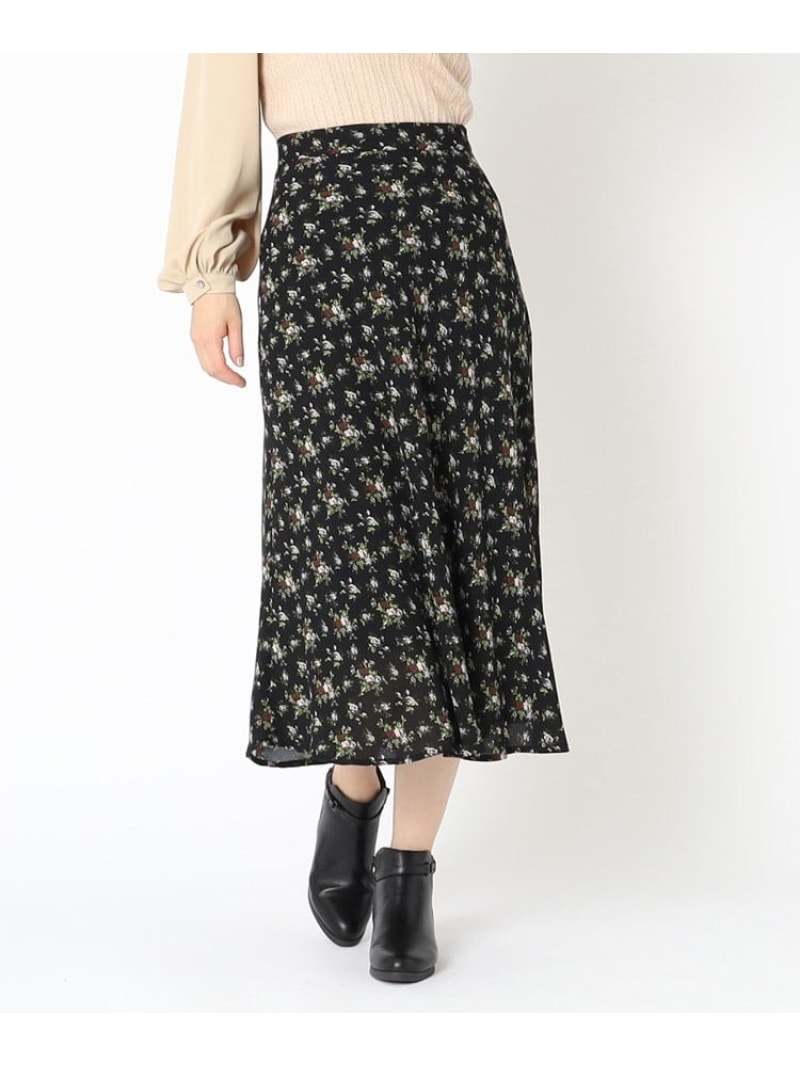 【SALE／60%OFF】【同柄アイテムあり/洗える】リッチャムローズ柄スカート LAURA ASHLEY ローラ アシュレイ スカート ロング・マキシスカート ブラック グリーン ブルー【RBA_E】【送料無料】[Rakuten Fashion]