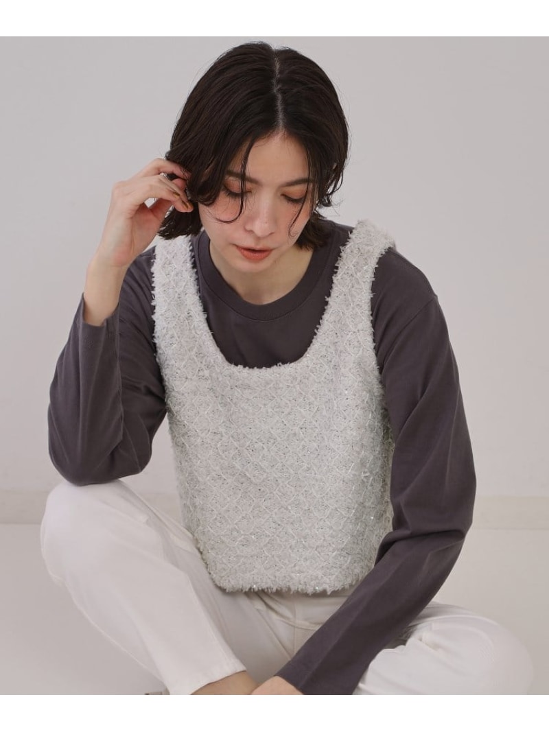【SALE／70%OFF】スパンコールニットビスチェ【洗濯機洗い可】 OPAQUE.CLIP オペークドットクリップ トップス ニット ブルー ホワイト【RBA_E】[Rakuten Fashion] worldonlinestore-10035576 WORLD ONLINE STORE楽天市場店 サンプル画像2