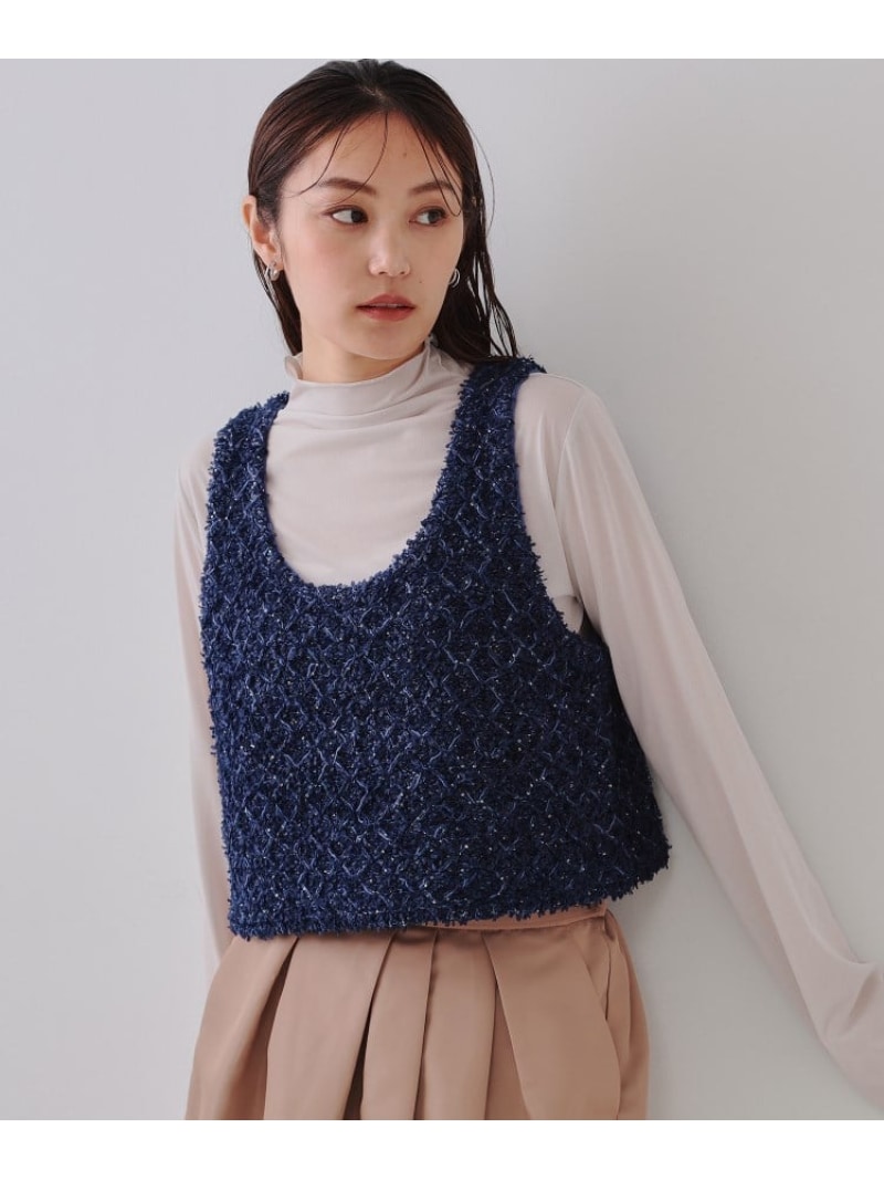 【SALE／70%OFF】スパンコールニットビスチェ【洗濯機洗い可】 OPAQUE.CLIP オペークドットクリップ トップス ニット ブルー ホワイト【RBA_E】[Rakuten Fashion] worldonlinestore-10035576 WORLD ONLINE STORE楽天市場店 サンプル画像3