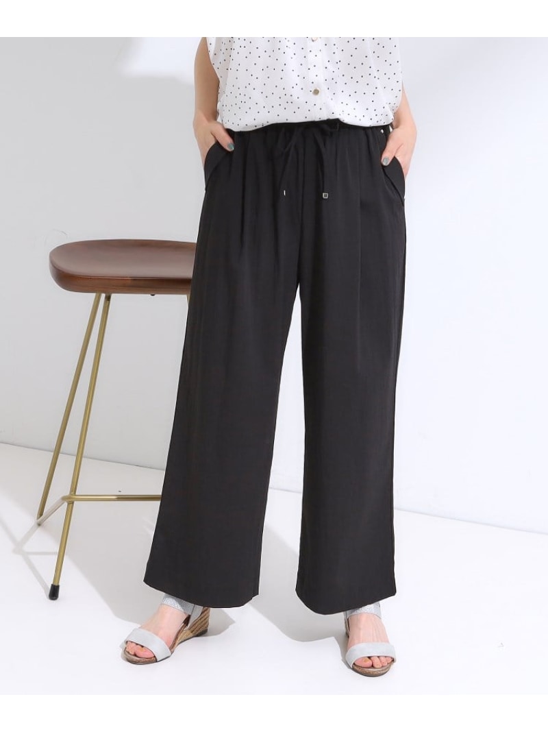 【着丈選べる】触れる度ひんやり ゆるきれい イージーワイドパンツ SHOO・LA・RUE シューラルー パンツ その他のパンツ ネイビー グレー ブラウン ブラック【送料無料】[Rakuten Fashion]のサムネイル