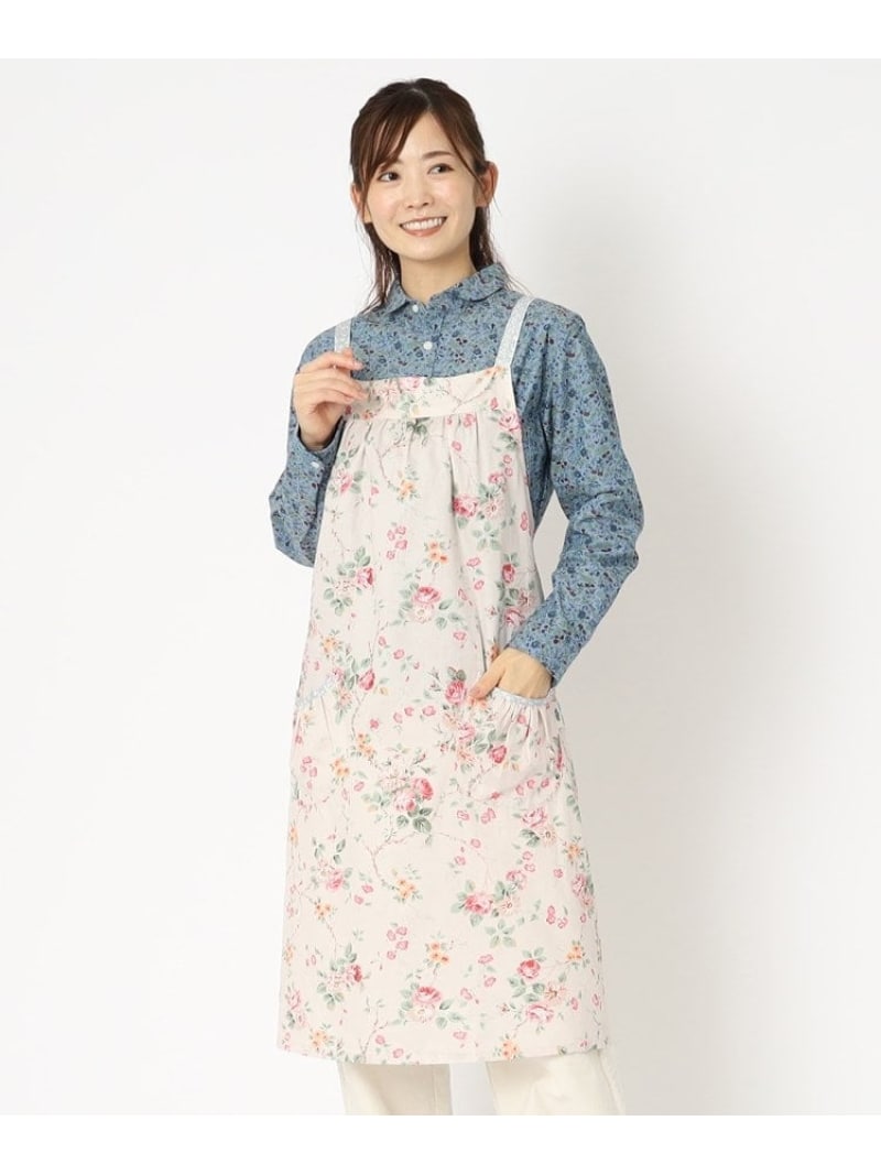 ローラアシュレイ　エプロン マウントニーガーデン柄 エプロン LAURA ASHLEY HOME ローラ アシュレイ 食器・調理器具・キッチン用品 その他の食器・調理器具・キッチン用品 ピンク ブラウン【送料無料】[Rakuten Fashion]