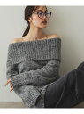 【SALE/30%OFF】MIXオフショルダーニット【洗濯機洗い可】 OPAQUE.CLIP オペークドットクリップ トップス ニット ベージュ ブルー グレー...