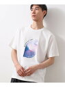 アートグラフィック半袖Tシャツ THE SHOP TK ザ ショップ ティーケー トップス カットソー・Tシャツ ブラック ホワイト[Rakuten Fashi...