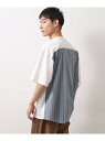 【SALE/20%OFF】エシカルブロード切替Tシャツ THE SHOP TK ザ ショップ ティーケー トップス カットソー・Tシャツ ブラック ホワイト【R...