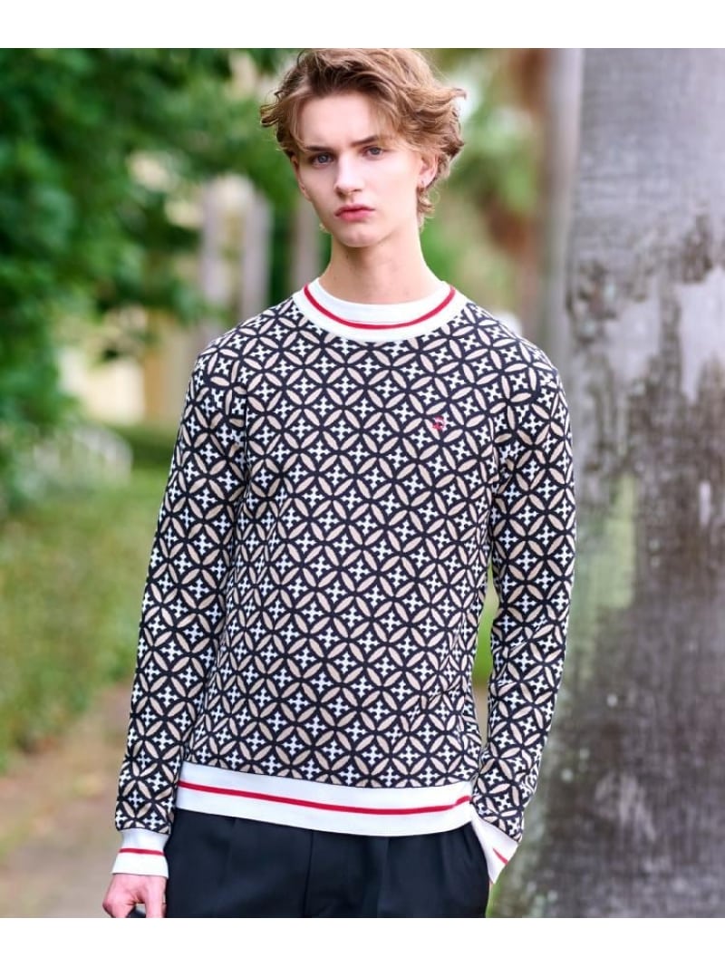 オーバーラップサークルジャカードニット DRESSTERIOR ドレステリア トップス ニット ベージュ【送料無料】[Rakuten Fashion]のサムネイル