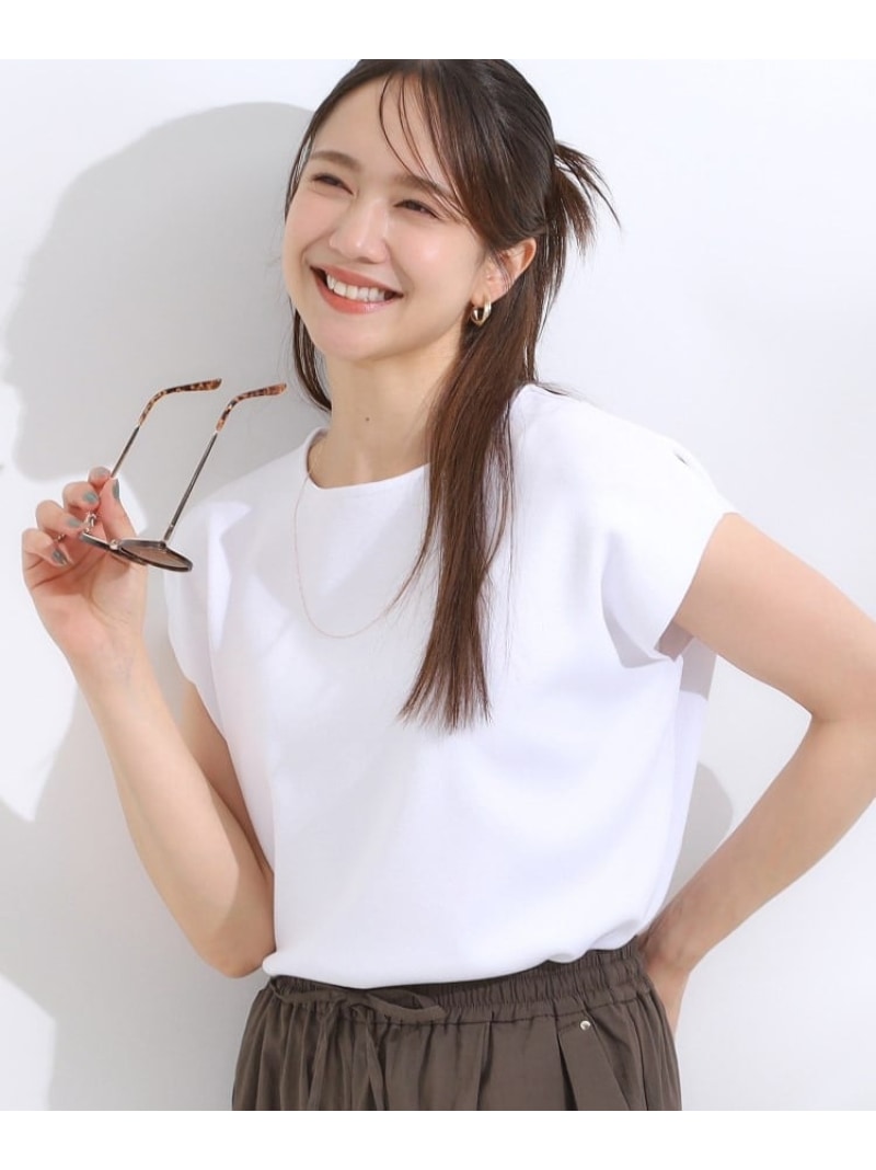 【SALE/60%OFF】【洗える/S-LL/ひんやり】さらりと好印象 総針フレンチスリーブニット SHOO・LA・RUE シューラルー トップス ニット ホワ...