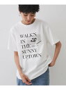 フォトプリントTシャツ【洗濯機洗い可】 OPAQUE.CLIP オペークドットクリップ トップス カットソー・Tシャツ ホワイト ベージュ【送料無料】[Raku...